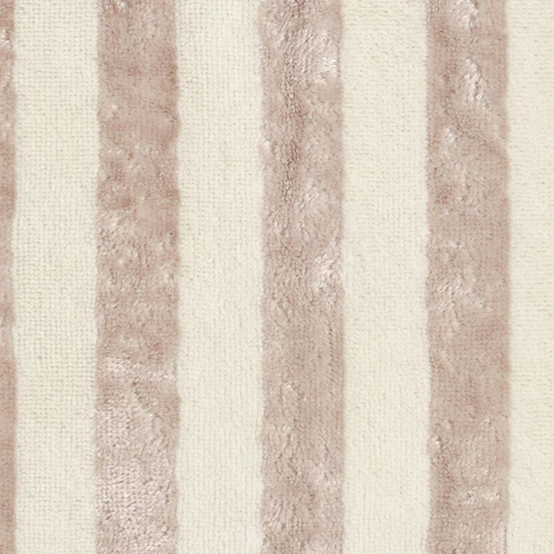 Towelling Fabric Bamboo Block Stripes – almond/light taupe, image number 1