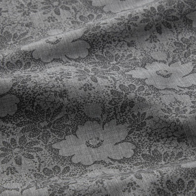 Shirt fabric flowers – grey/black,  image number 2