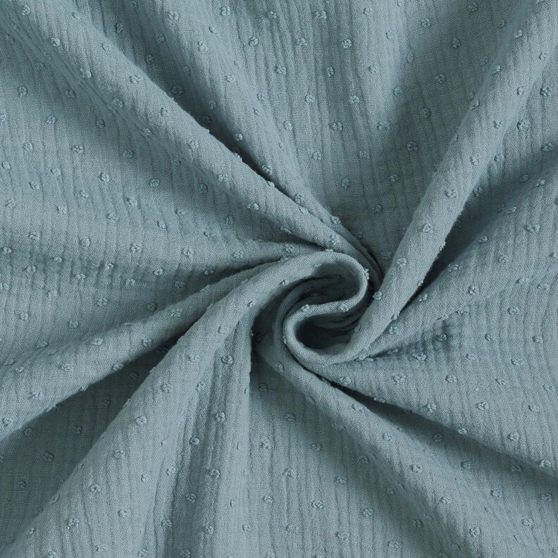 Double Gauze/Muslin dobby – steel blue,  image number 3