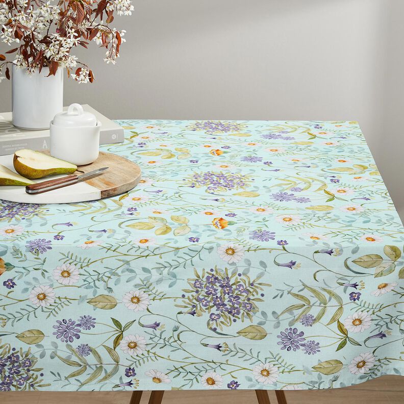 Cotton Poplin wildflowers – pale mint/lavender,  image number 7