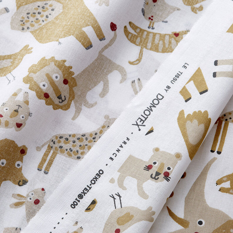 Cotton Poplin Busy animals – white,  image number 3