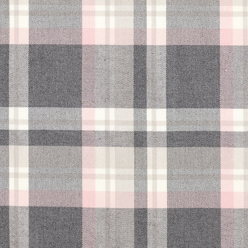 Stretch Trouser Fabric Tartan – slate grey/rosé,  image number 1