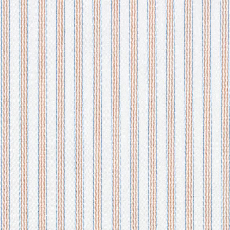 Bi-colour stripes cotton fabric – offwhite/apricot,  image number 1