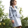 Denim Cotton Blend Stripes| Poppy Fabrics – denim blue/offwhite,  thumbnail number 7