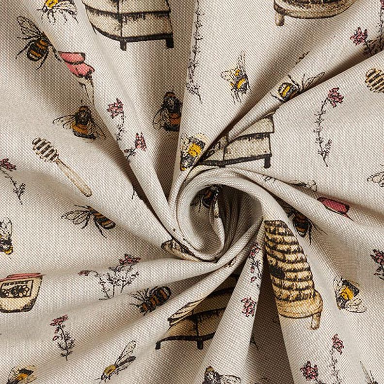 Decor Fabric Half Panama Bees and Honey – natural,  image number 3