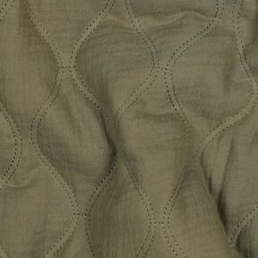 Quilted Fabric Muslin waves – light khaki, 