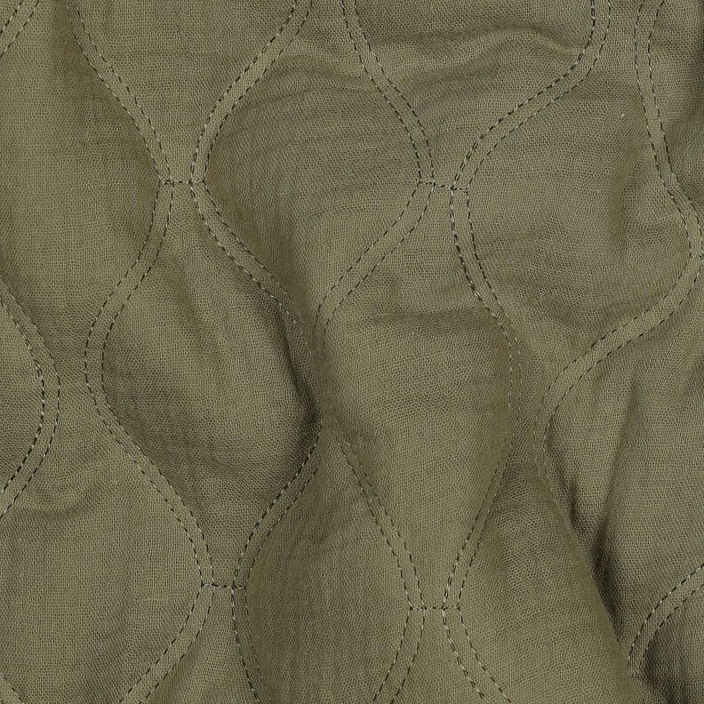 Quilted Fabric Muslin waves – light khaki, image number 2