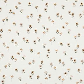 Cotton Jersey Sweet Flowers Digital Print | Poppy Fabrics – ivory/caramel, 