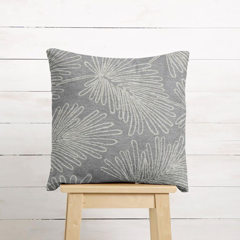 Decor Fabric Jacquard Leaf contours – grey, image number 7