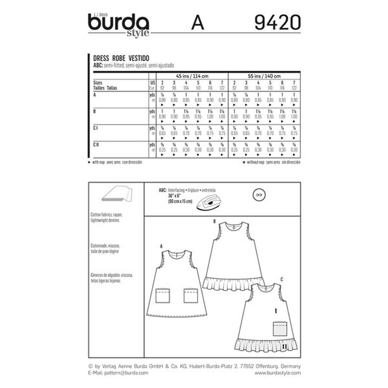 Pinafore Dress, Burda 9420,  image number 4