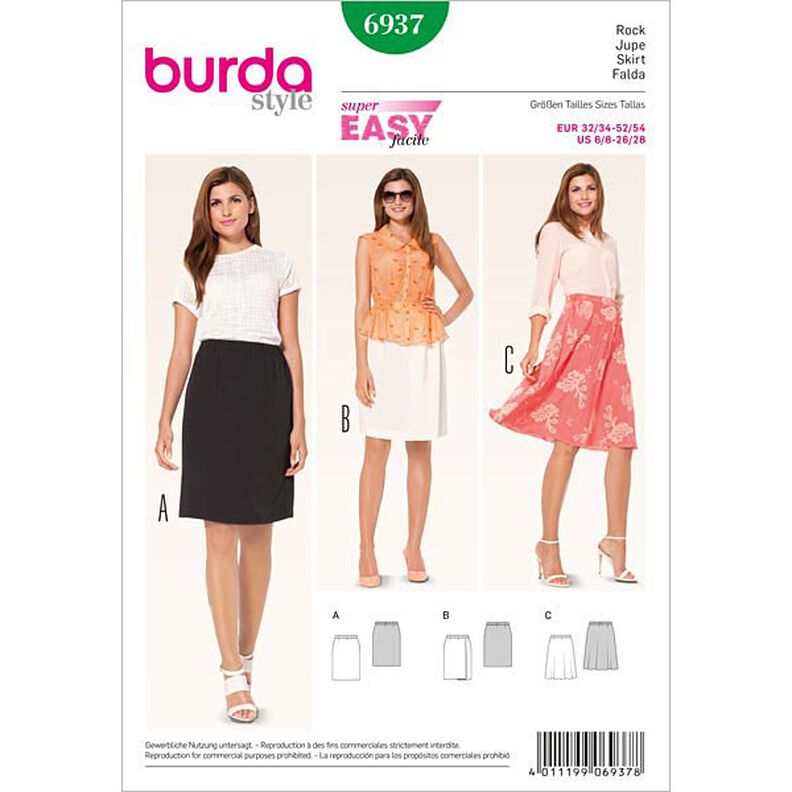 Skirt – elastic casing, Burda 6937,  image number 1