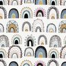 Cotton Poplin squiggly rainbows – white,  thumbnail number 1