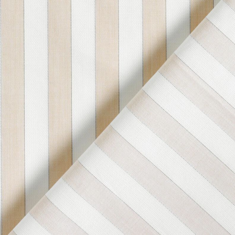 Striped cotton fabric – white/cashew, image number 4