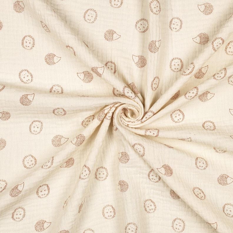 Double Gauze/Muslin Hedgehog | Poppy Fabrics – natural/light brown, image number 3