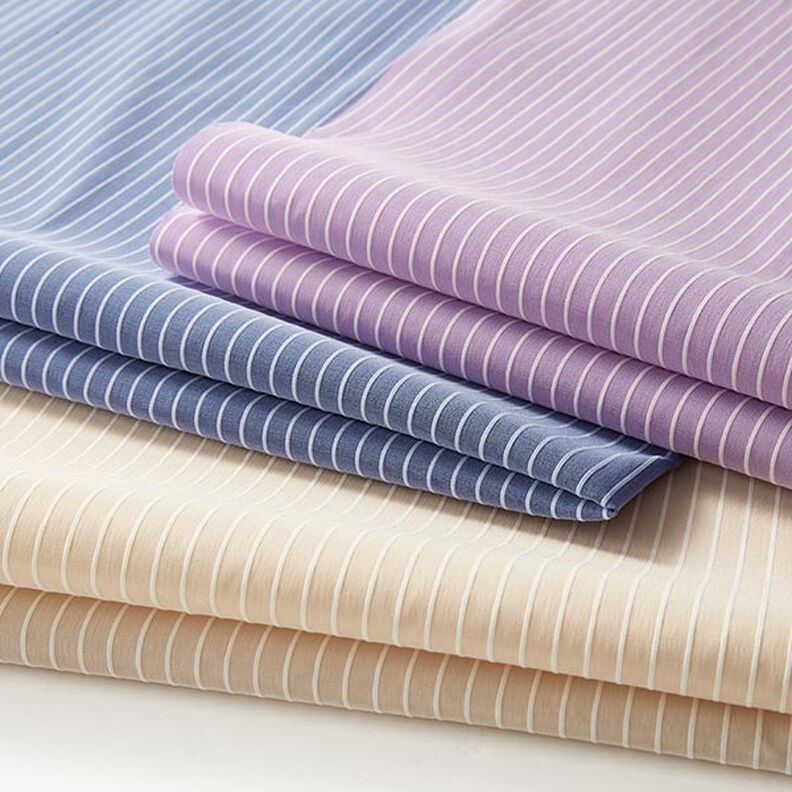 Stretch fabric with horizontal stripes – beige,  image number 5