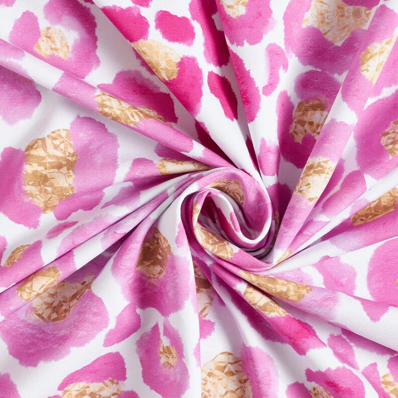 Cotton Jersey Leopard with Golden Spots | Glitzerpüppi – white/purple,  image number 3