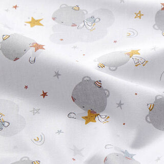 Cotton Poplin sleeping bears – white, 