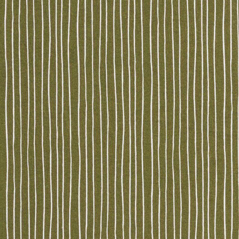 Cotton Cretonne delicate lines – dark olive/white,  image number 1