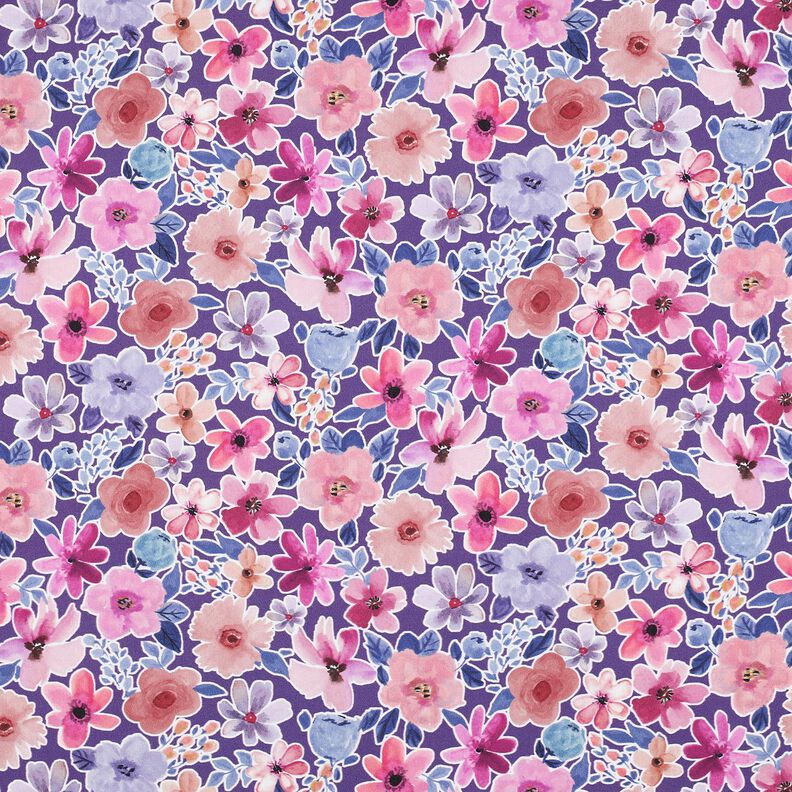 Cotton Poplin Flowers | Poppy Fabrics – red lilac,  image number 1