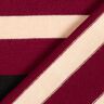 Knitted fabric wide stripes – burgundy/beige,  thumbnail number 5