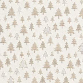 Decor Fabric Jacquard glittering fir trees – beige/silver, 