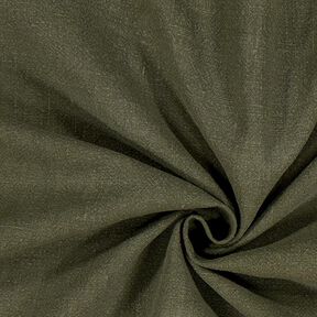 Linen fabric ramie mix stonewashed, heavy quality – dark olive, 
