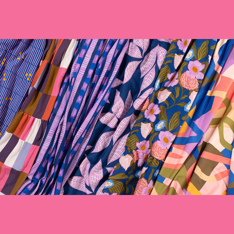 Striped cotton satin | Nerida Hansen – navy blue/pink,  image number 7