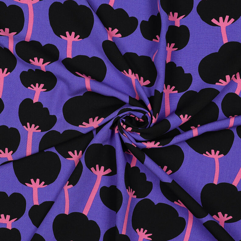 LENZING™ ECOVERO™ viscose fabric  Poppies | Nerida Hansen – lilac/black,  image number 3