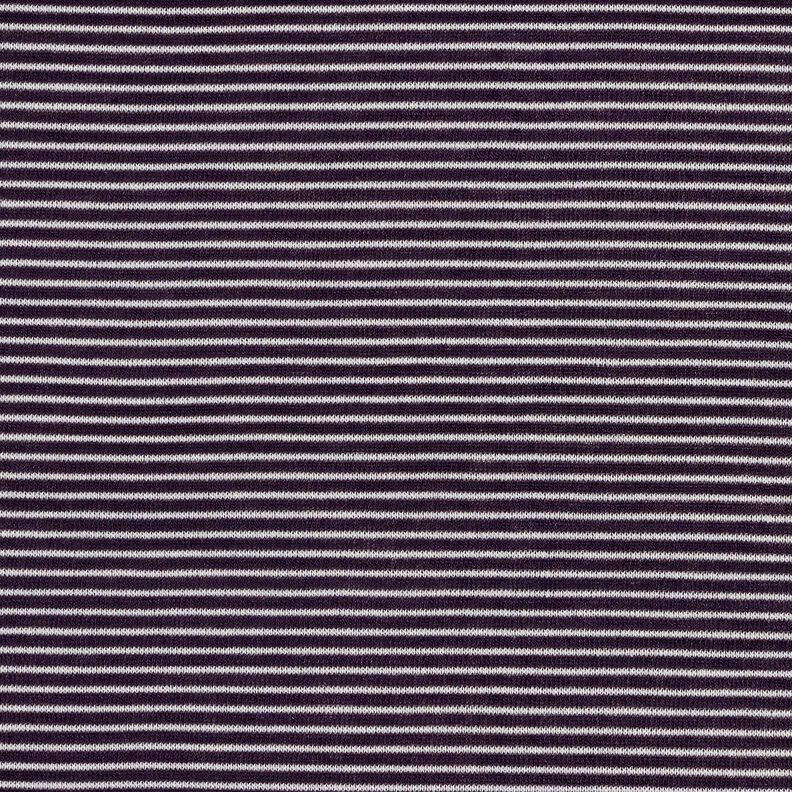 Fine Knit Narrow Stripes – plum/white,  image number 1