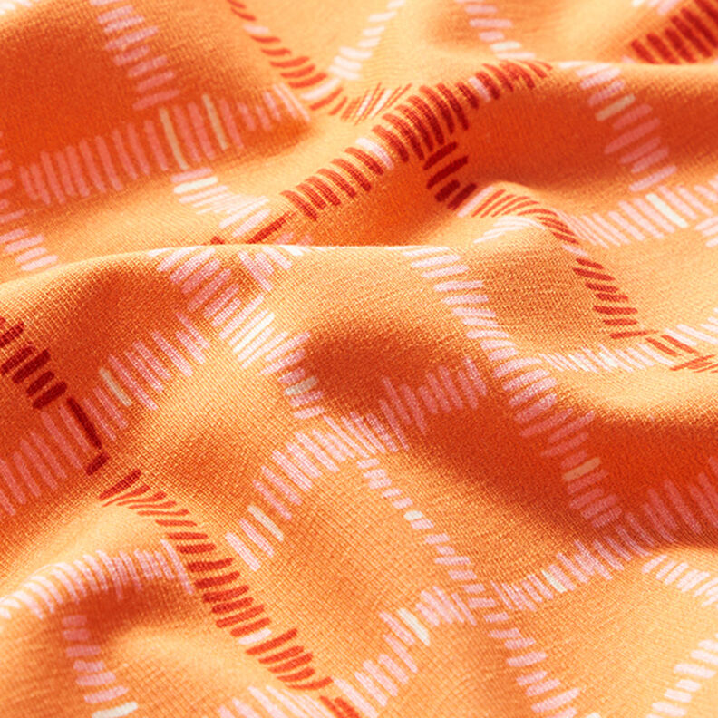 GOTS Cotton Jersey Checks | Tula – orange/terracotta,  image number 2