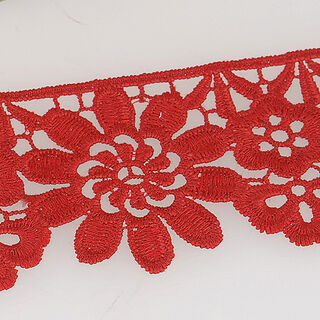 Floral Lace Ribbon  – red, 