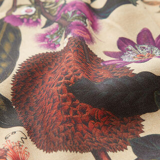 Decor Fabric Half Panama Nostalgic Fruits – almond/grape, 