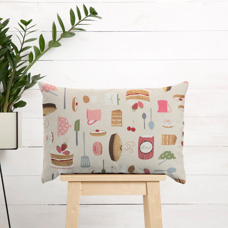 Decor Fabric Half Panama cakes and tarts – light beige/pink, image number 7