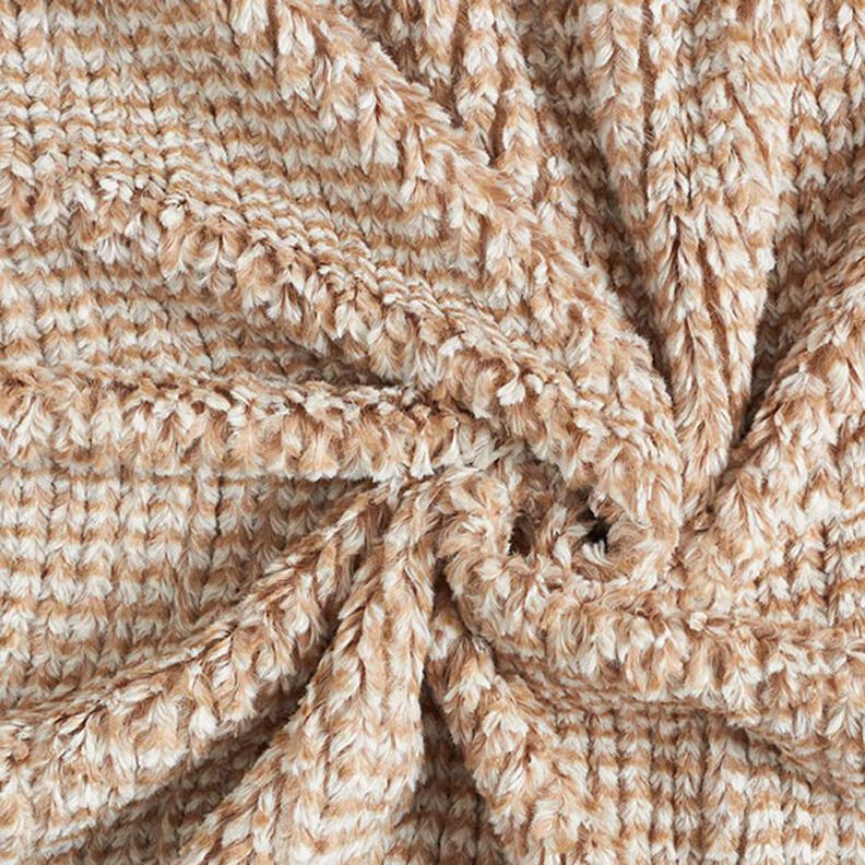 Chunky Knit-Look Faux Fur – beige,  image number 3