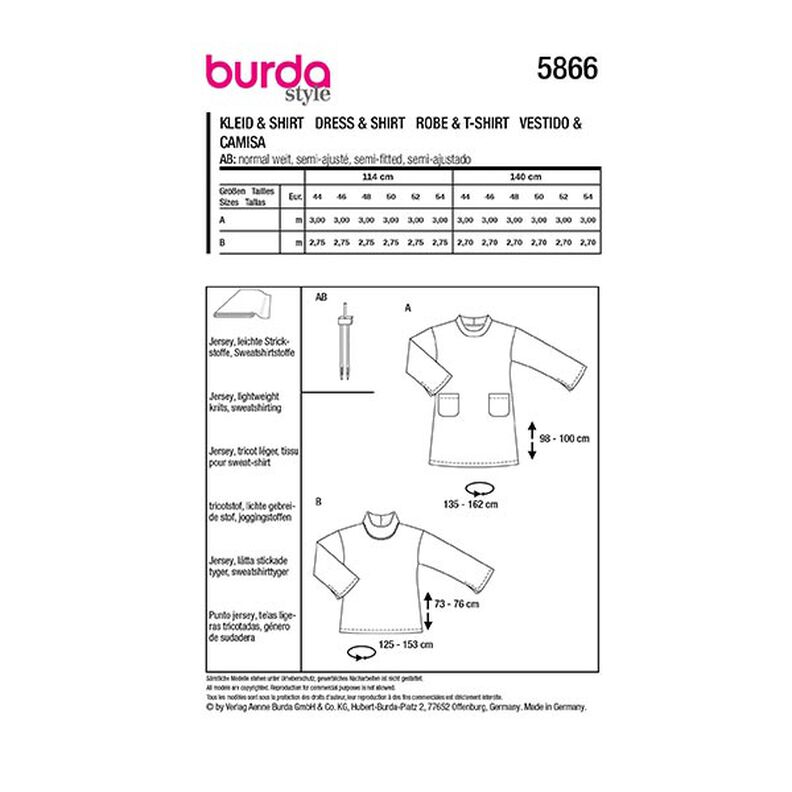 Plus-Size Dress / Shirt | Burda 5866 | 44-54,  image number 9