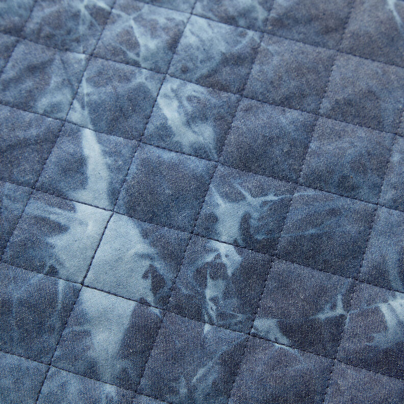 Tie-dyed chambray quilted fabric – denim blue,  image number 7