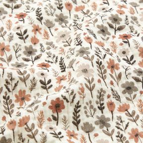 Double Gauze/Muslin Autumn Flowers – offwhite, 