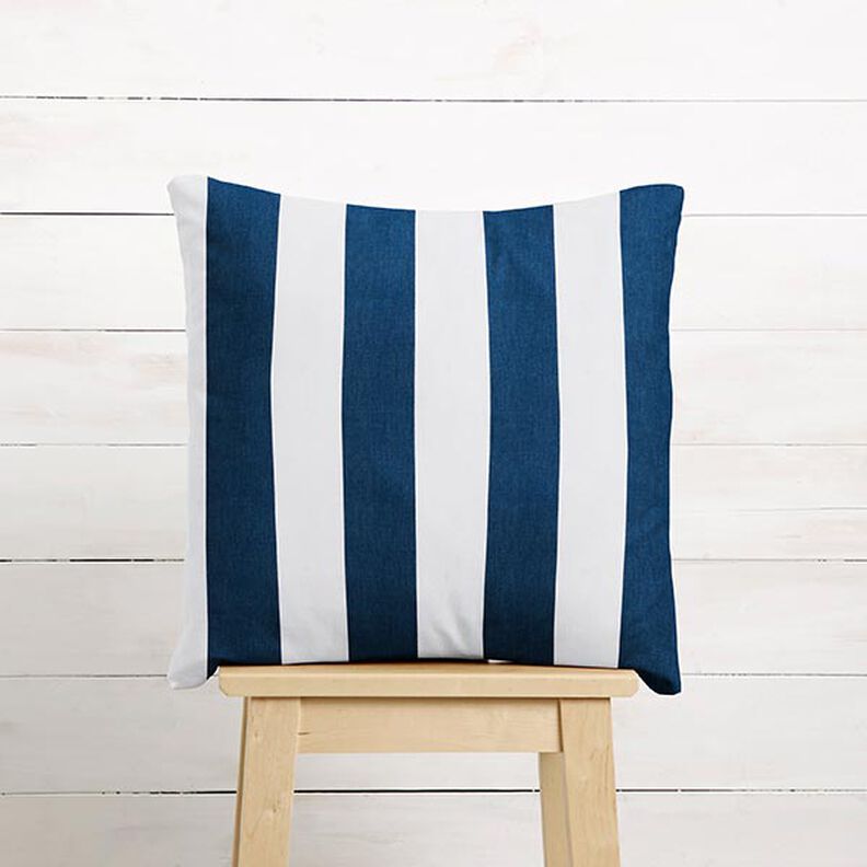 Decor Fabric Cotton Twill stripes – white/indigo,  image number 7