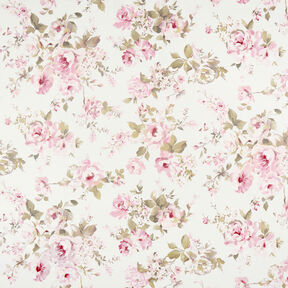 Decor Fabric Half Panama Painted Roses – offwhite, 
