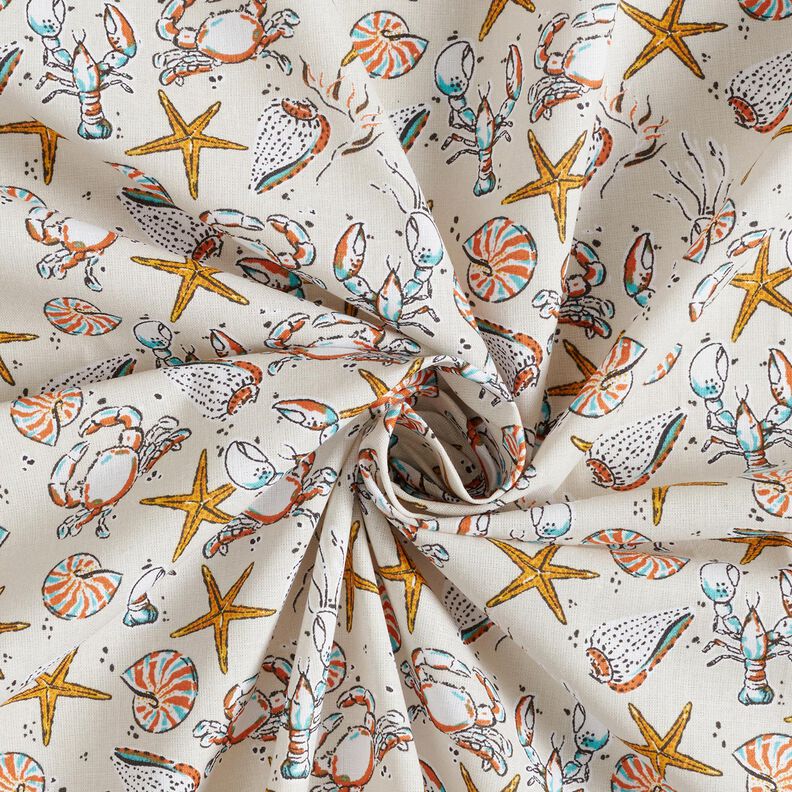 Cotton Cretonne seabed – light beige/curry yellow,  image number 3