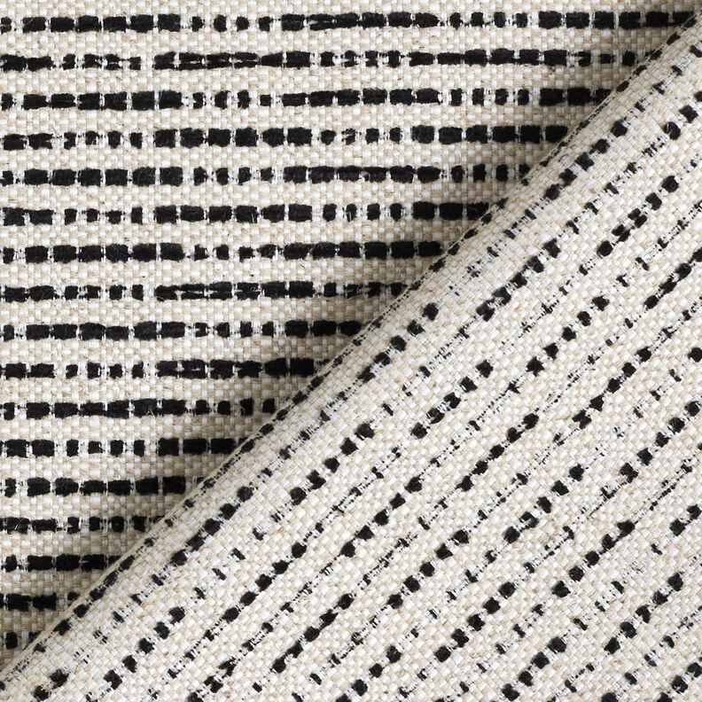 Decor Fabric Jacquard rustic stripes – black/natural,  image number 4