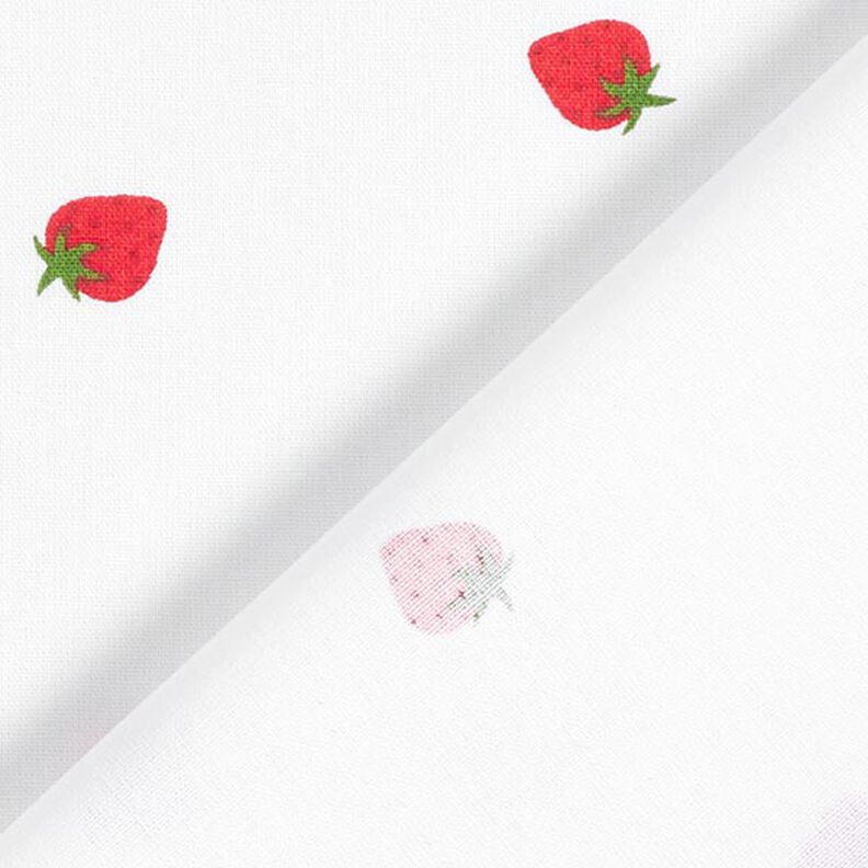 Cotton Poplin strawberries – white,  image number 4