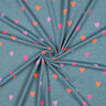 Cotton Jersey neon hearts | by Poppy – dove blue/neon orange,  thumbnail number 3