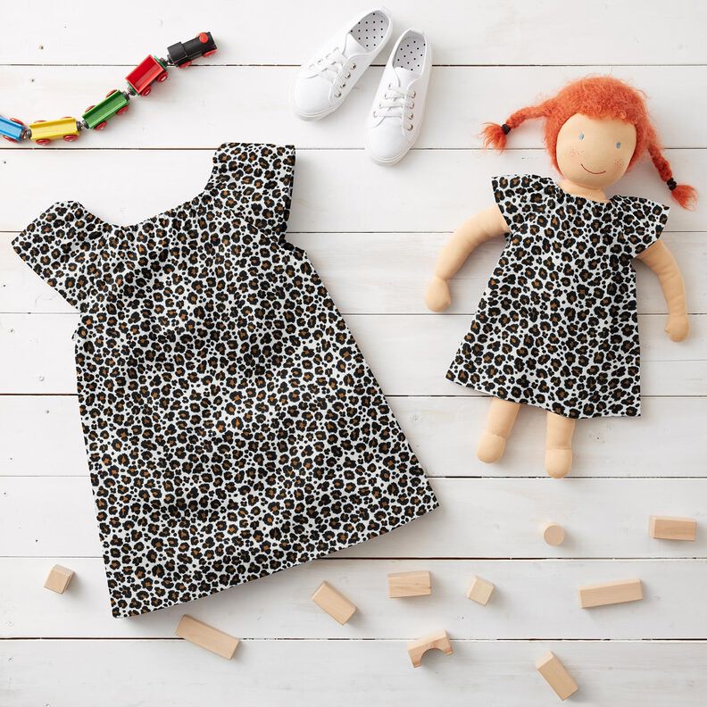 Double Gauze/Muslin Leopard Print – white/black,  image number 6