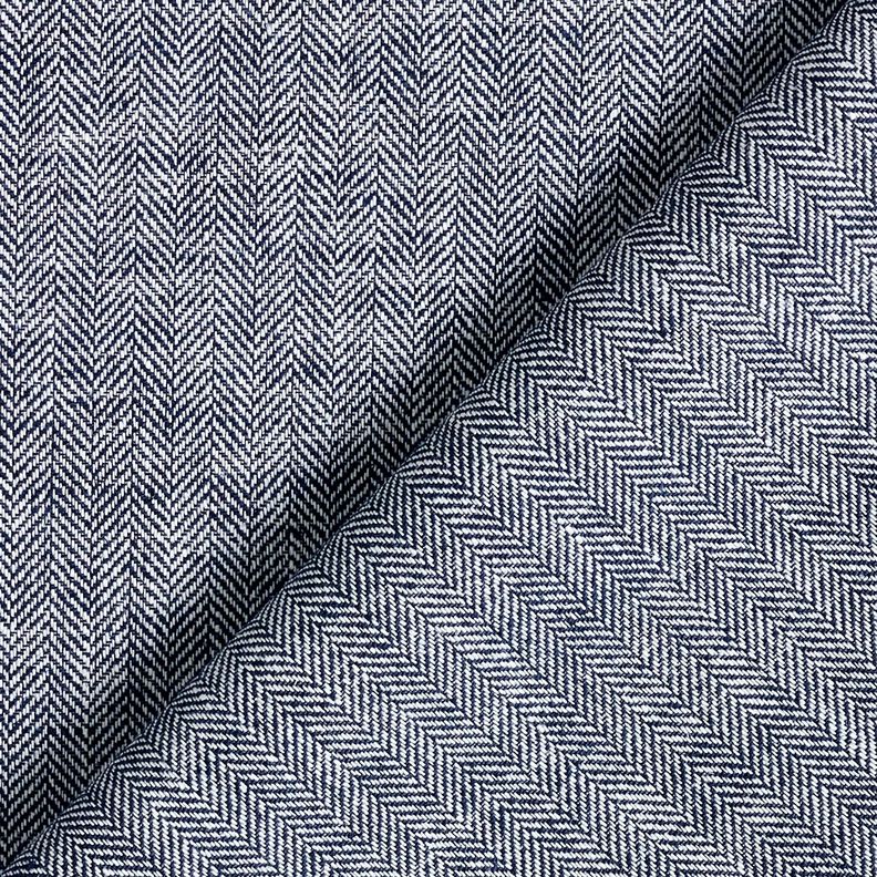 Herringbone Linen Cotton Blend – midnight blue,  image number 4