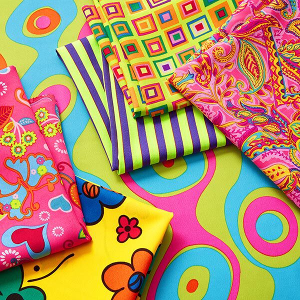 psychedelic carnival fabric – apple green,  image number 5