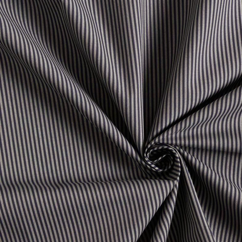 Shirt fabric vertical stripes – black/grey,  image number 3
