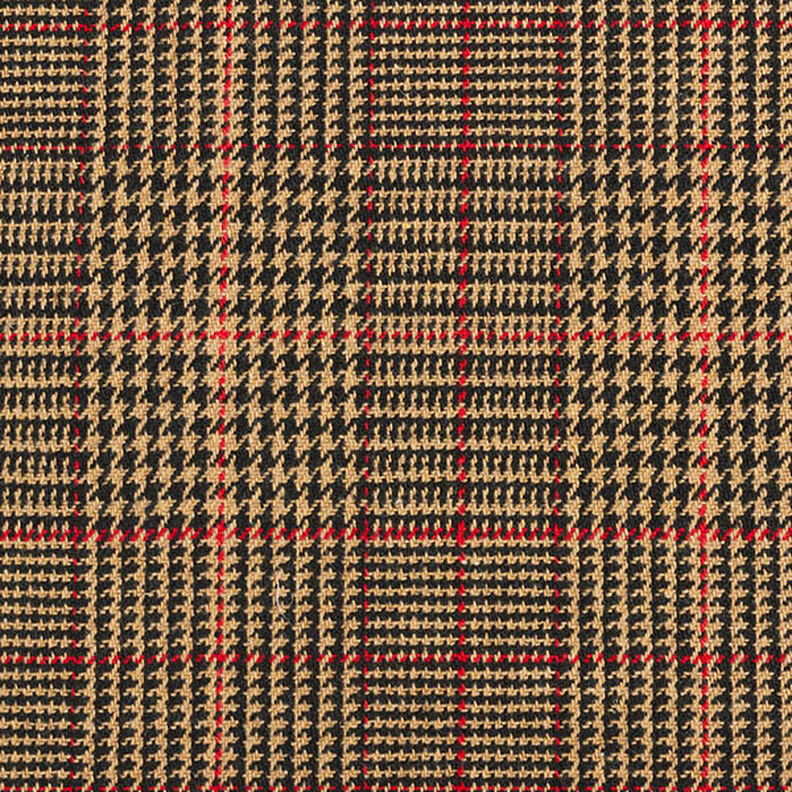 Glen Plaid Cotton Coating Fabric – mocca, image number 1