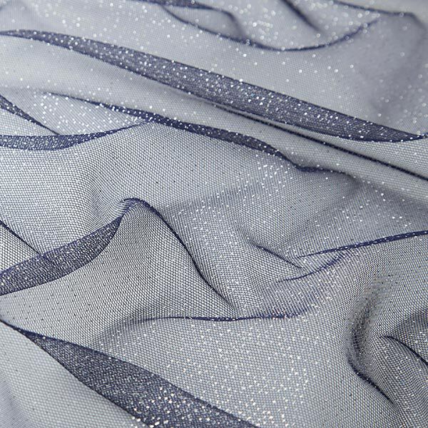 Royal Glitter Tulle – navy blue/silver,  image number 3