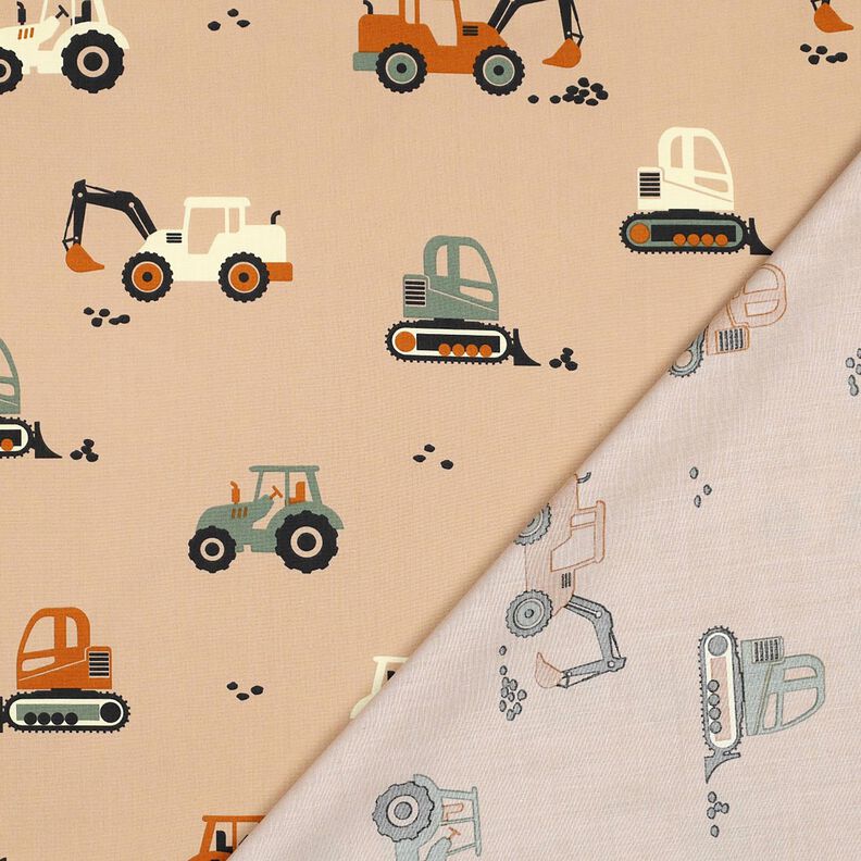 Cotton Poplin Excavators and tractors | Poppy Fabrics – beige, image number 4